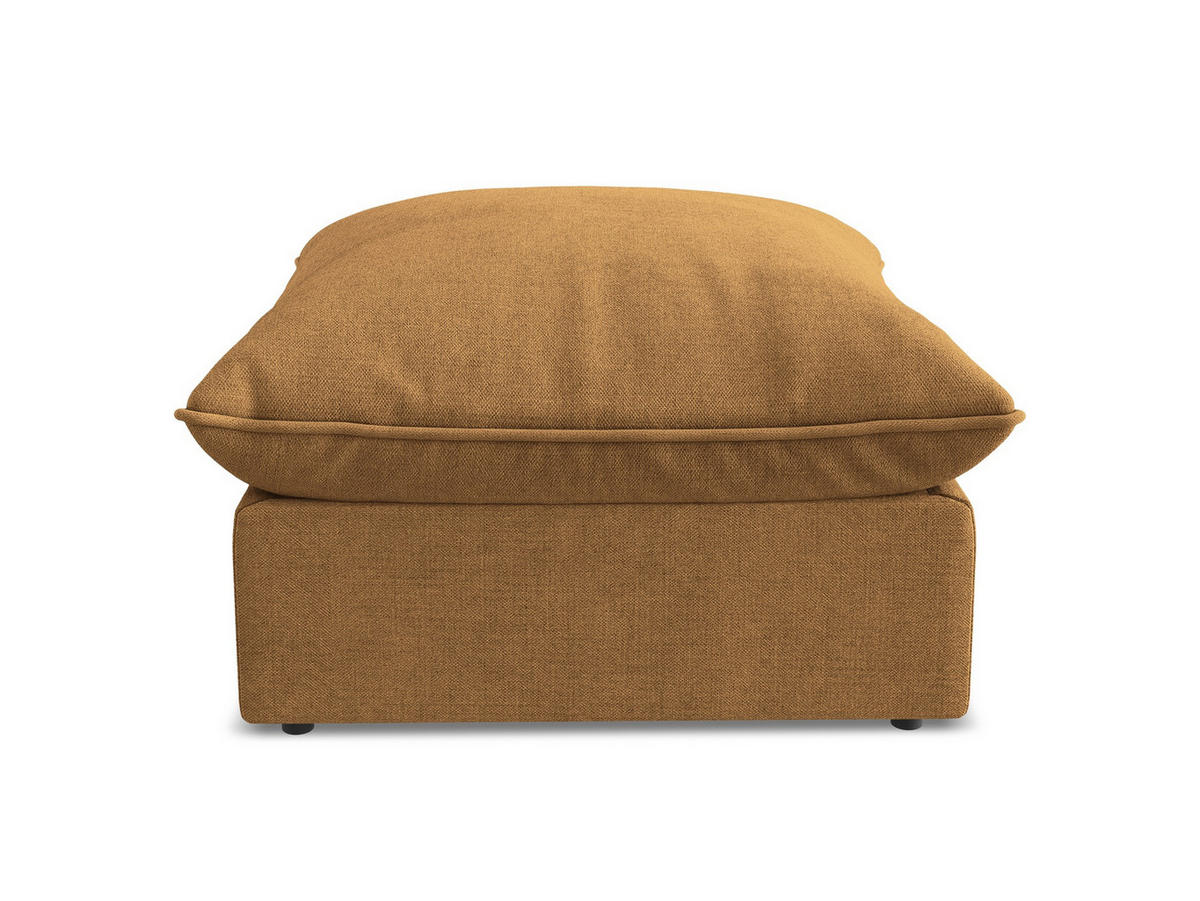 POUF Strukturstoff Orange - Terracotta/Schwarz, Holzwerkstoff/Kunststoff (75/45/75cm) - Makamii