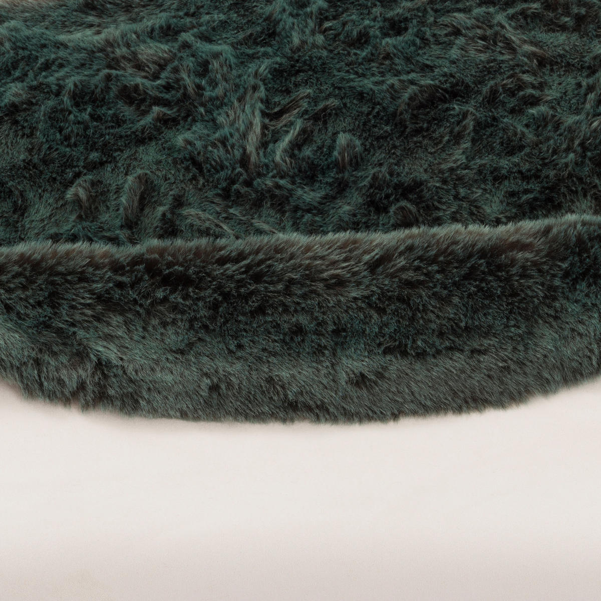 LUXUS SUPER SOFT FELLTEPPICH ASPEN RUND MELIERT - Petrol, Textil (120/120cm) - Pergamon