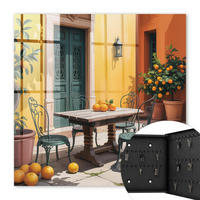 SCHLÜSSELBOX Schwarz 30x30 cm- Türöffnung nach rechts - Sonnige Terrasse - Gelb, Metall (30/30/5cm) - TULUP