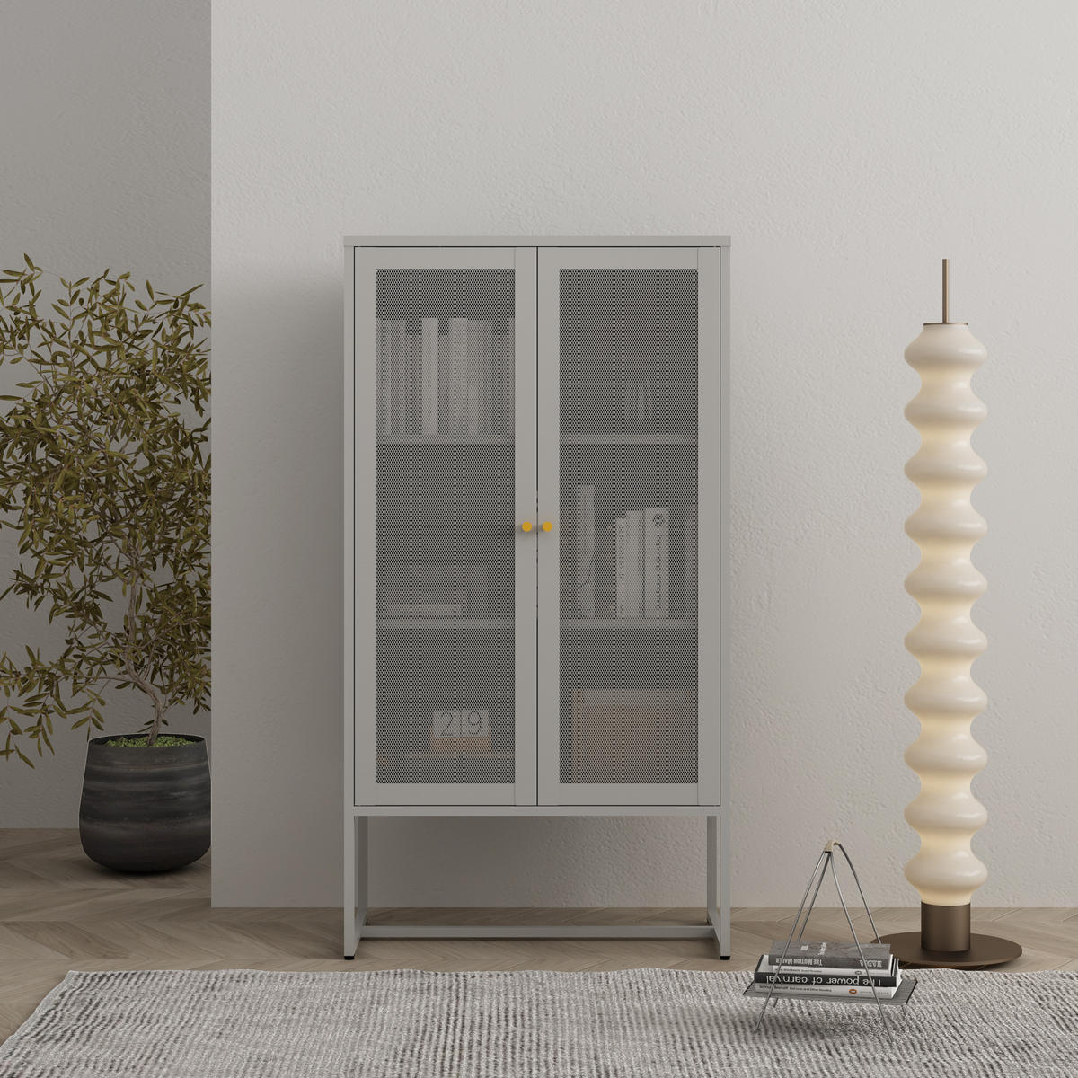 BÜROSCHRANK Sund - Grau, Metall (80/150/40cm) - [en.casa]