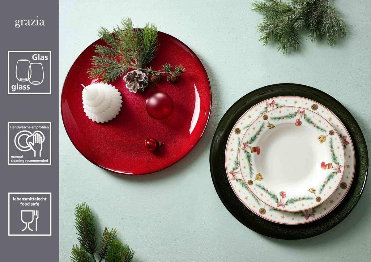 PLATZTELLER Grazia Rot ø 33 cm - Rot, Glas (33cm) - Ritzenhoff Breker