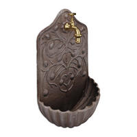 WANDBRUNNEN - Braun, Metall (15/24/40cm) - Relaxdays