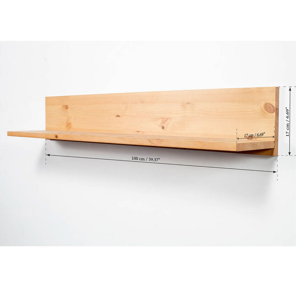 WANDREGAL Massivholz 17/100/17 cm - Braun, Holz (100/17/17cm) - hagge home