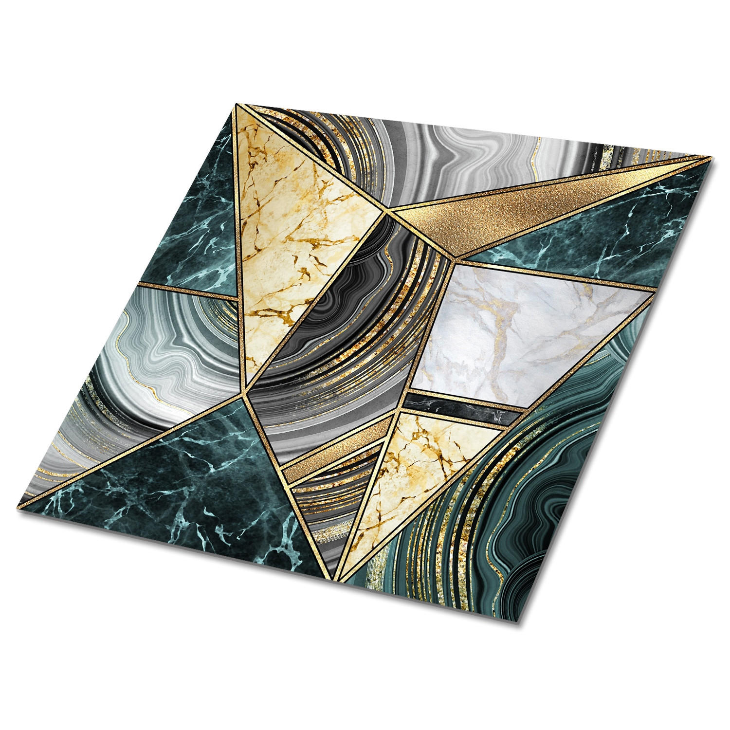 FLIESENAUFKLEBER 9 Stück 30x30 cm selbstklebend Art-Deco-Abstraktion - Multicolor, Textil (30/1.6/30cm) - TULUP