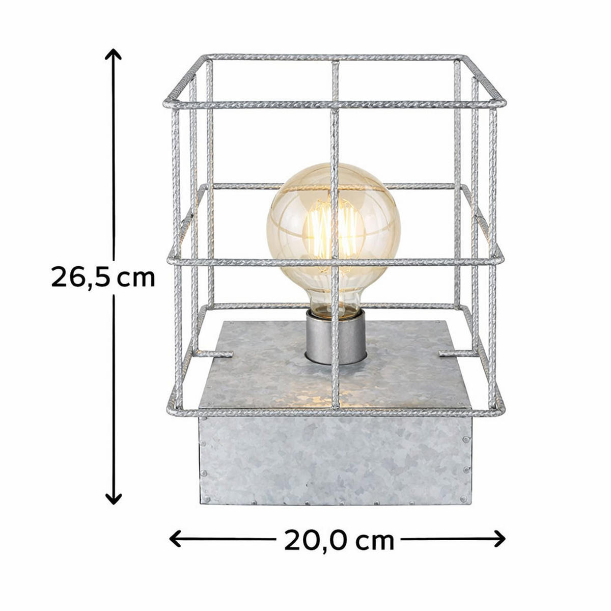 TISCHLEUCHTE MERRIL Silber Metall - Silberfarben, Metall (20/20/25cm) - Globo Lighting