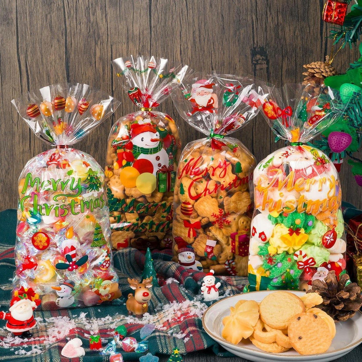 GESCHENKTÜTEN 120er Set Weihnachten 13.5 x 27.5 cm - Multicolor, Kunststoff (13/1/27.5cm)