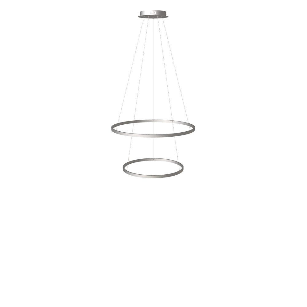 LED-HÄNGELAMPE 2er Ring Aluminium Ø 80 | 60cm - Alufarben, Metall (1.3/80/3.3cm) - s.luce