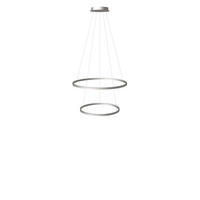 LED-HÄNGELAMPE 2er Ring Aluminium Ø 80 | 60cm - Alufarben, Metall (1.3/80/3.3cm) - s.luce