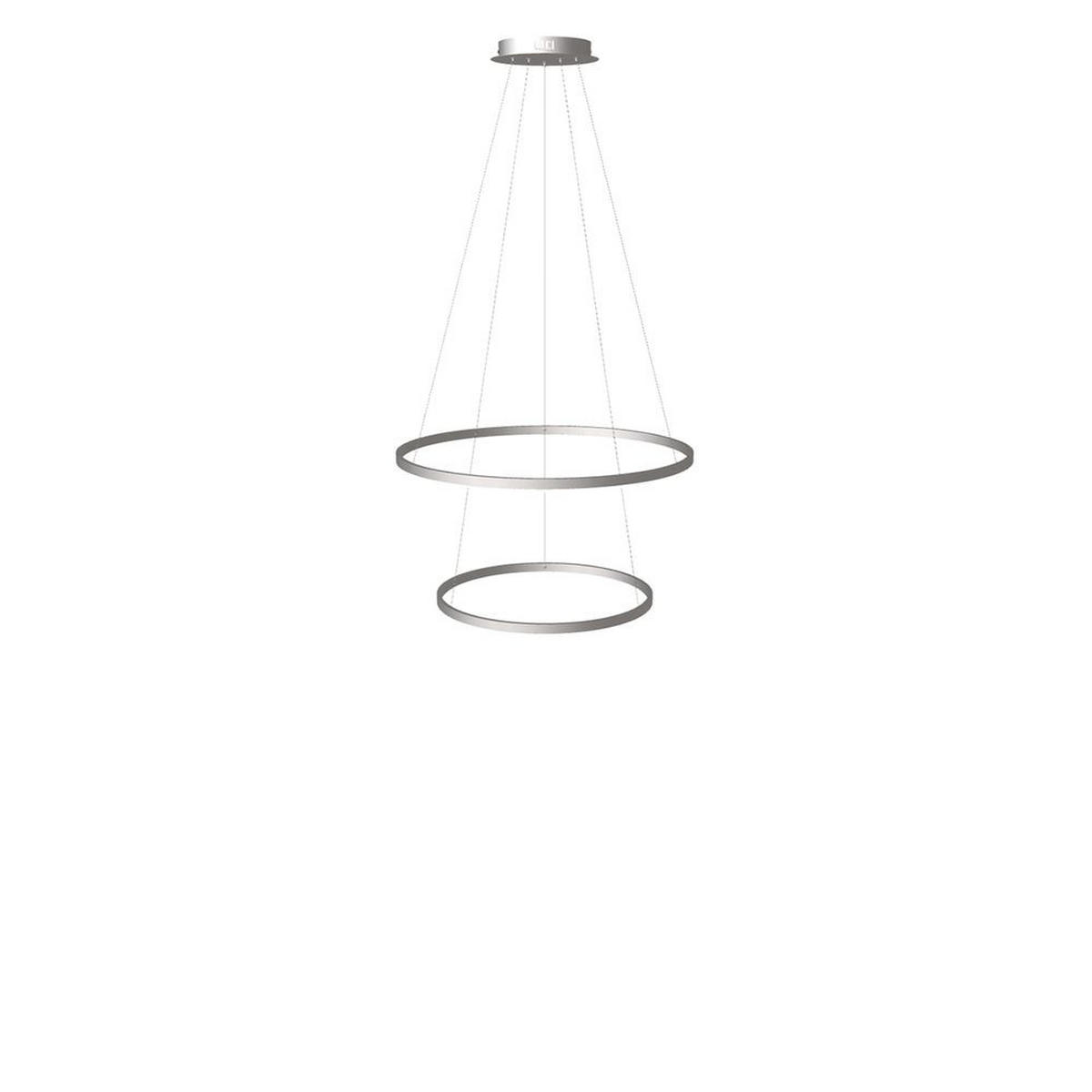 LED-HÄNGELAMPE 2er Ring Aluminium Ø 80 | 60cm - Alufarben, Metall (1.3/80/3.3cm) - s.luce