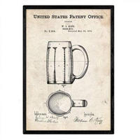 POSTER Bierkrug Patent A3 Rahmenlos - Klar, Papier (29.7/5/42cm) - Nacnic