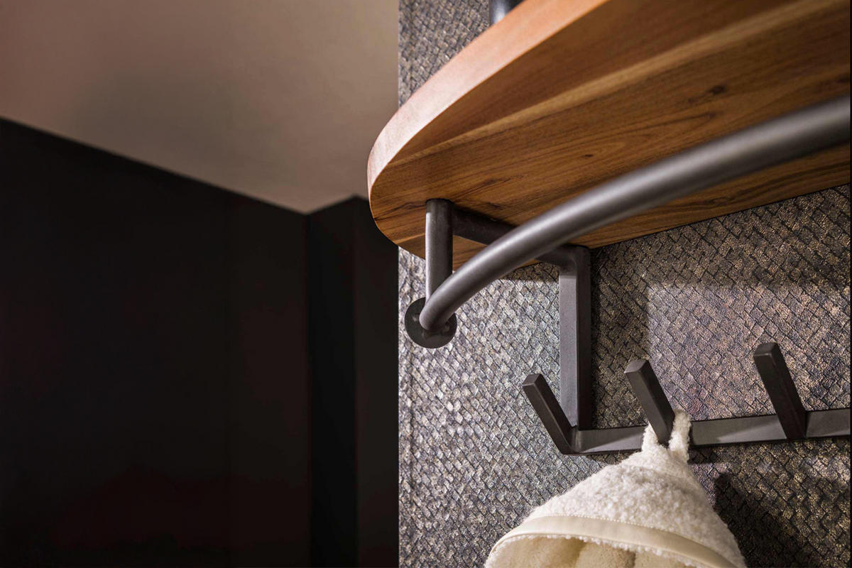 GARDEROBE LUANA Schwarz Akazie - Schwarz, Metall (100/20/30cm) - KAWOLA