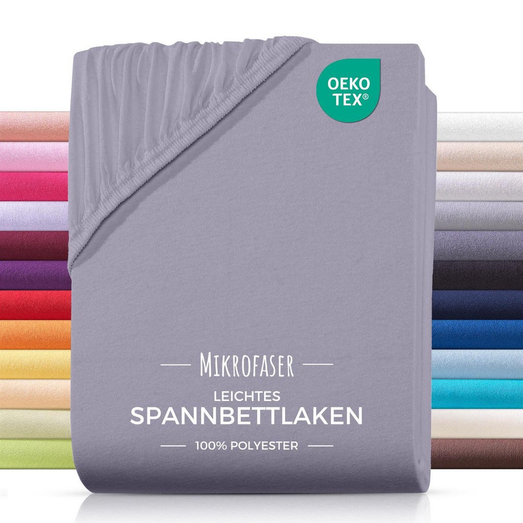 Thumbnail - Carpe Sonno Mikrofaser-Spannbettlaken, Grau, Textil, Uni, Füllung: Polyester, Rechteckig, 160x200 cm, Oeko-Tex® Made IN ...