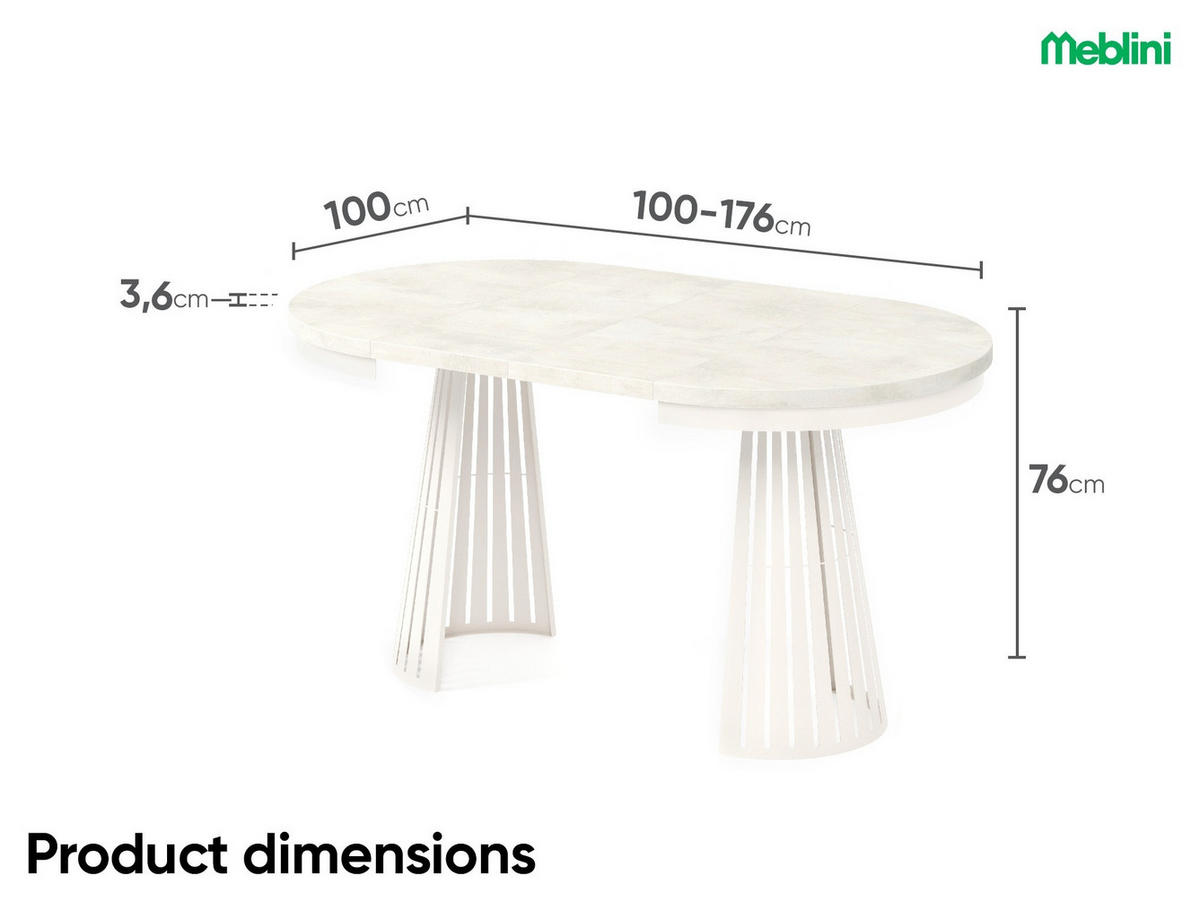 ESSTISCH Cone Bis - Kaschmir/Beige, Holzwerkstoff/Metall (100/100/76cm) - Meblini