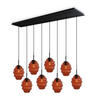HÄNGELEUCHTE Echos 8-flammig Braun Ø 18cm - Schwarz/Braun, Glas (18/18/20cm) - s.luce