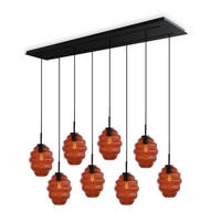 HÄNGELEUCHTE Echos 8-flammig Braun Ø 18cm - Schwarz/Braun, Glas (18/18/20cm) - s.luce