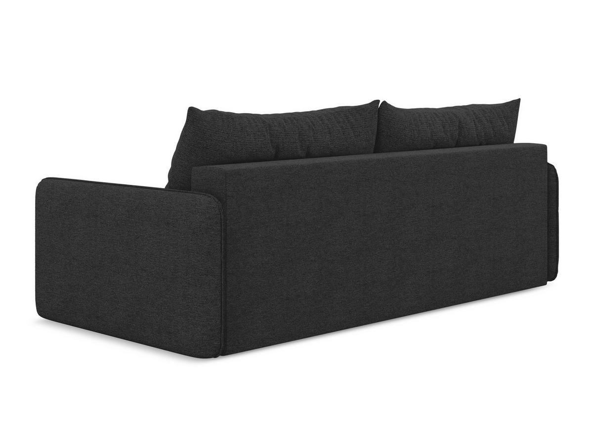3-SITZER SOFA mit Schlaffunktion Chenille Stoff Schwarz - Anthrazit/Schwarz, Kunststoff/Textil (216/86/105cm) - Makamii