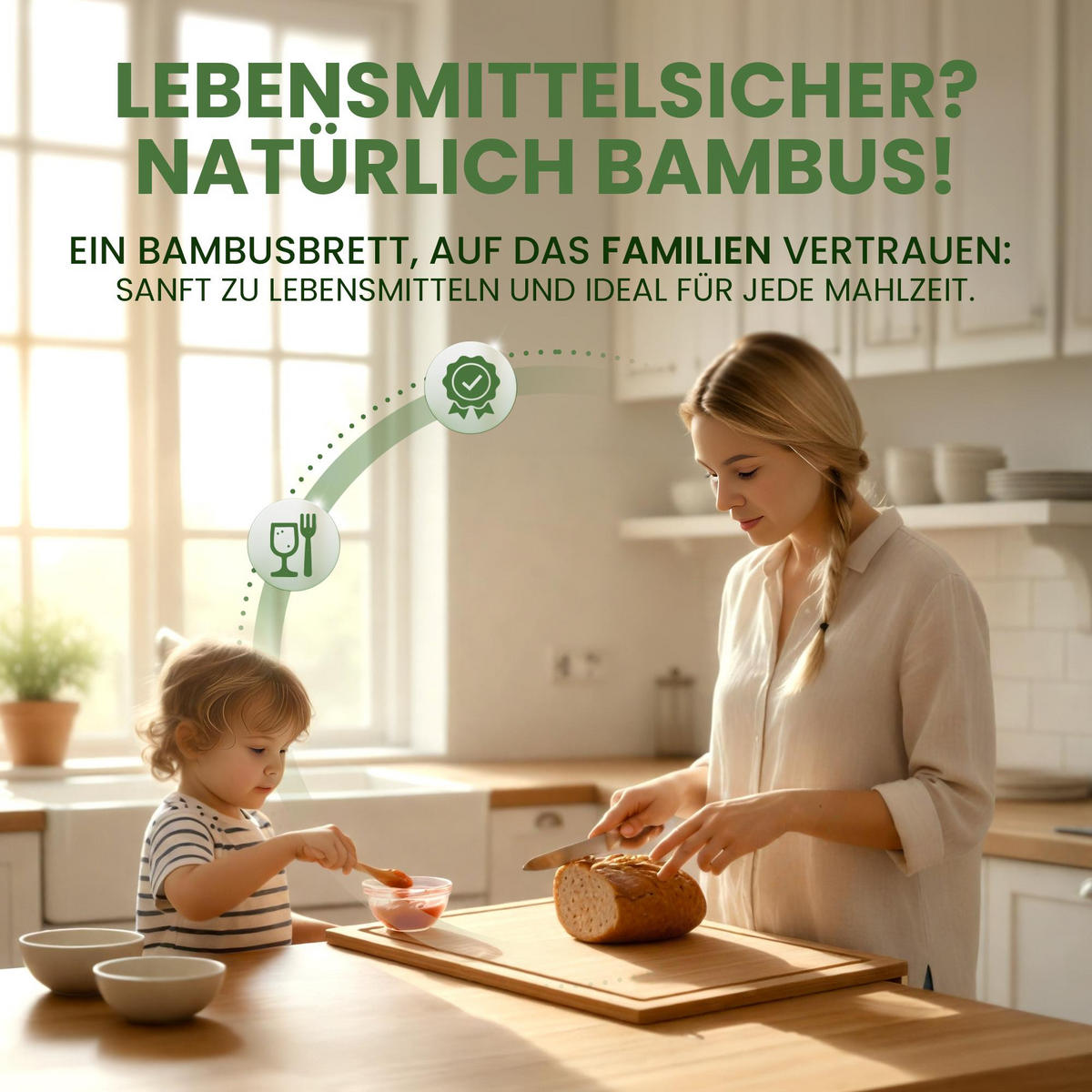 SCHNEIDEBRETT eckig 45/33/3.5 cm Holz Natura - Eukalyptusholzfarben, Holz (45/33cm) - CLP