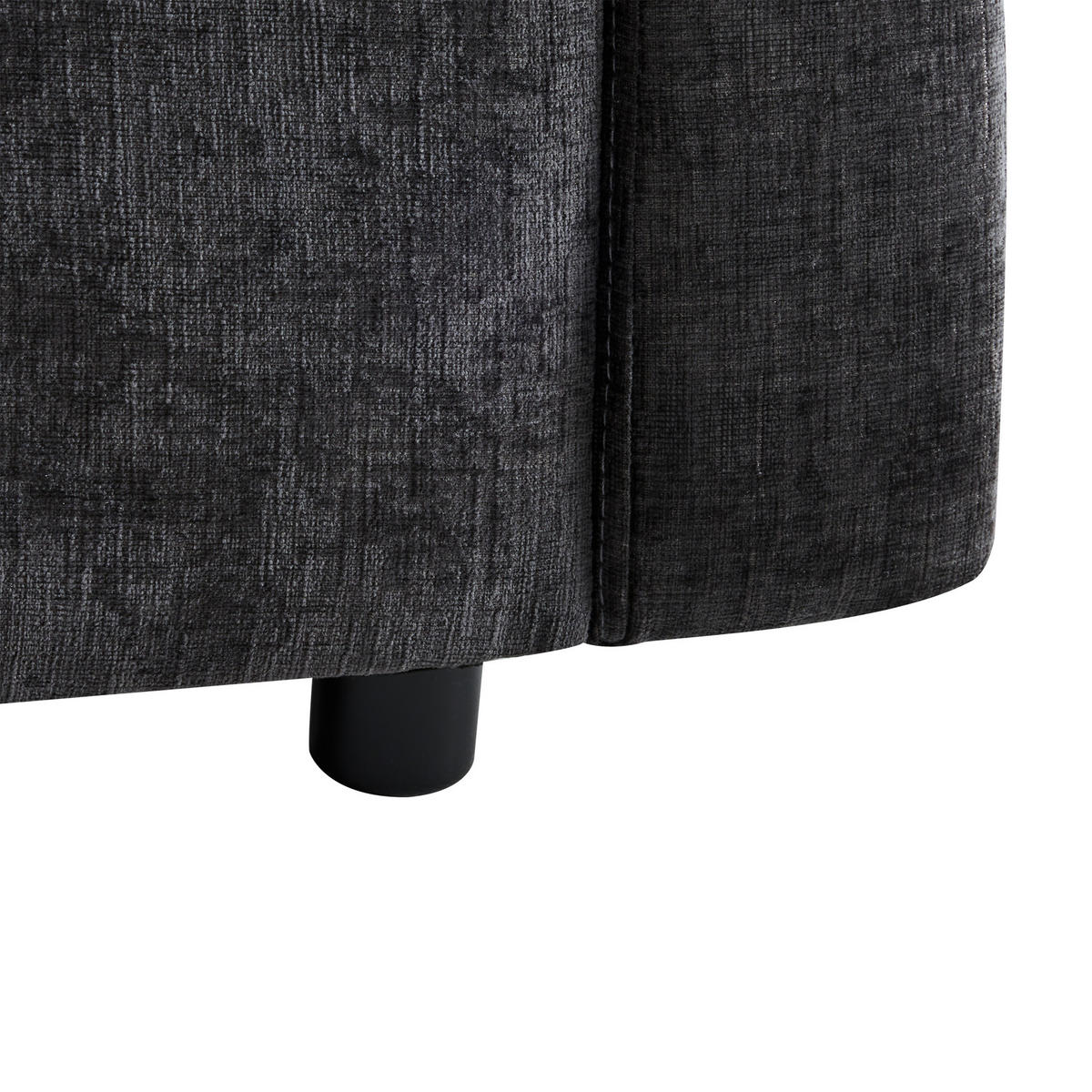 ECKSOFA DE-33354 modular mit Hocker und 4 Kissen Grau - Grau, Holzwerkstoff (216/161cm) - ComfortXL