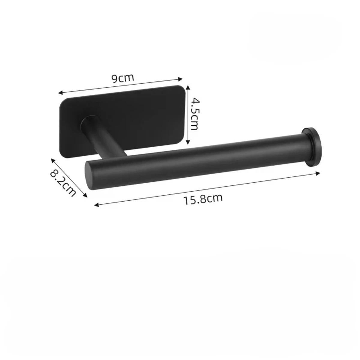 TOILETTENPAPIERHALTER , Edelstahl，Schwarz,Zweierpack - Schwarz, Metall (8.2/4.5/15.8cm) - Authentics