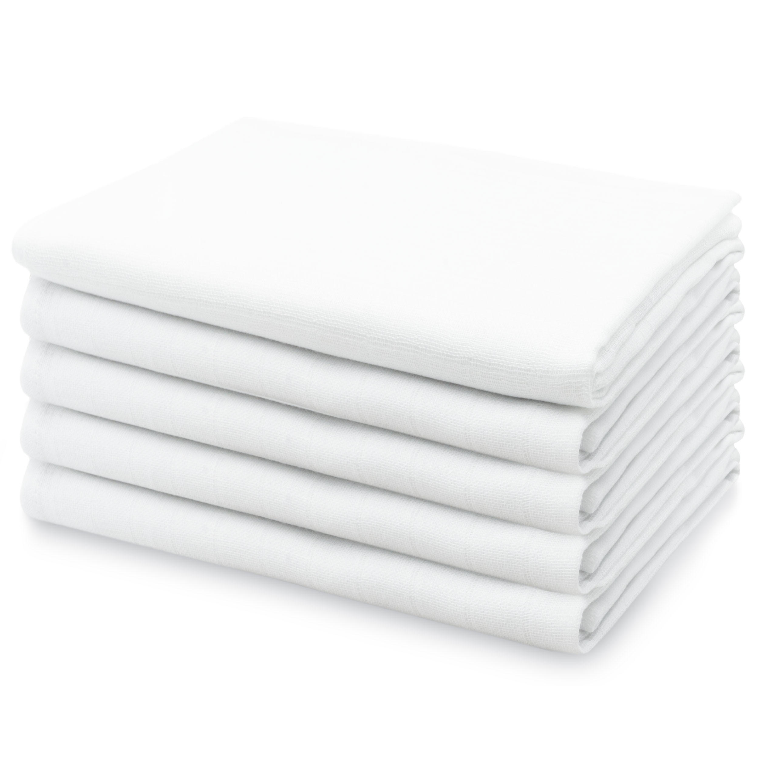 SPUCKTÜCHER, 5er-Set, 120x120 cm, 100% Baumwolle, Weiß - Weiß, Textil (120/120cm) - Zollner