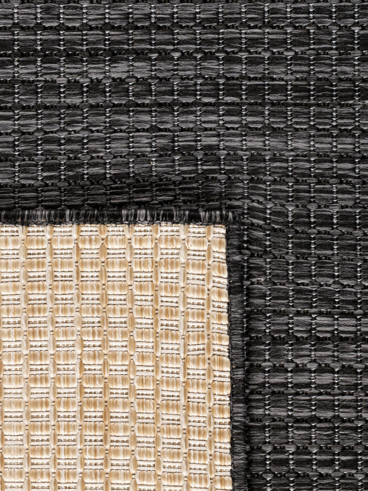 TEPPICH Flachgewebe, Outdoor, Fußbodenheizung-geeignet, VIGOLENO in Anthrazit, 280 x 370 cm - Anthrazit, Textil (280/370cm) - KADIMA DESIGN