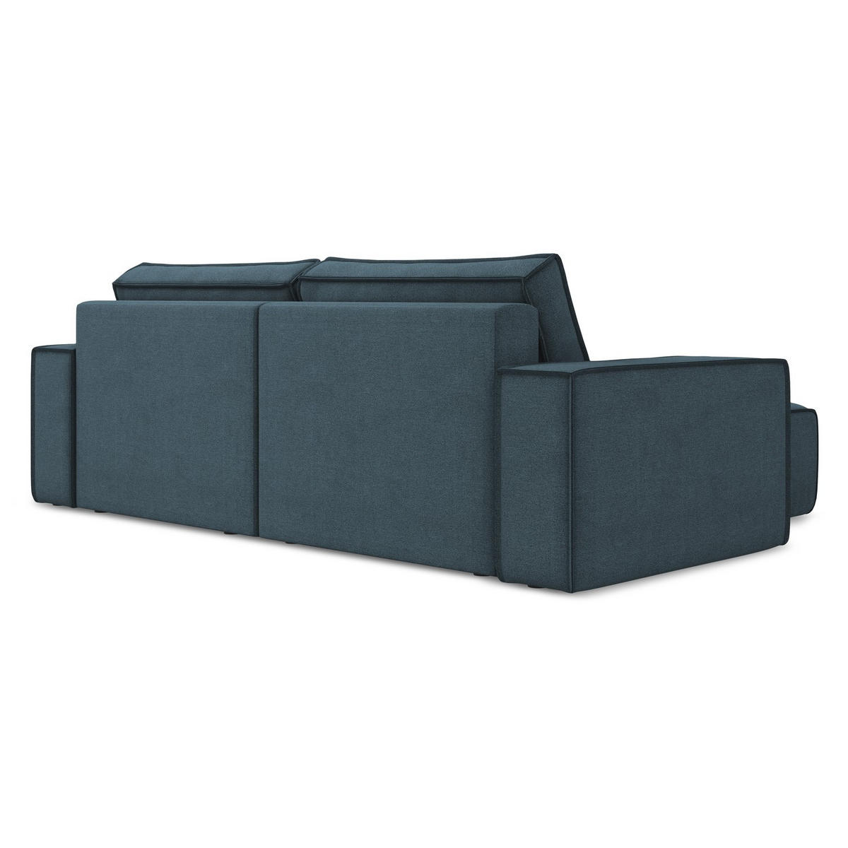 ECKSOFA mit Schlaffunktion Strukturstoff Stoff Blau - Blau/Blaugrau, Kunststoff/Textil (148/257cm) - LaMiaSofa