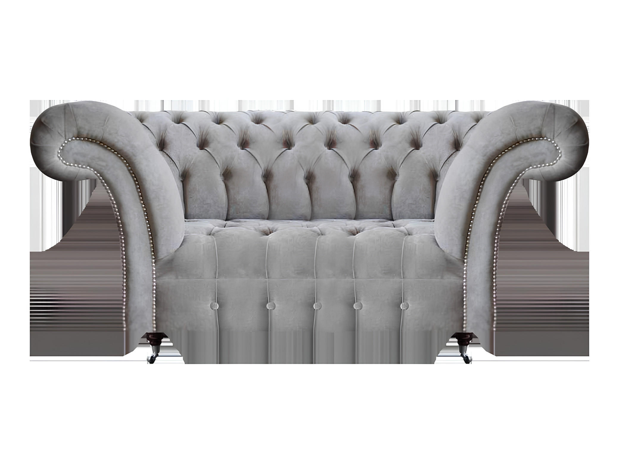 SOFA Grau Polyester 180x90x80 cm Chesterfield - Grau, Textil (90/80/180cm) - JVmoebel