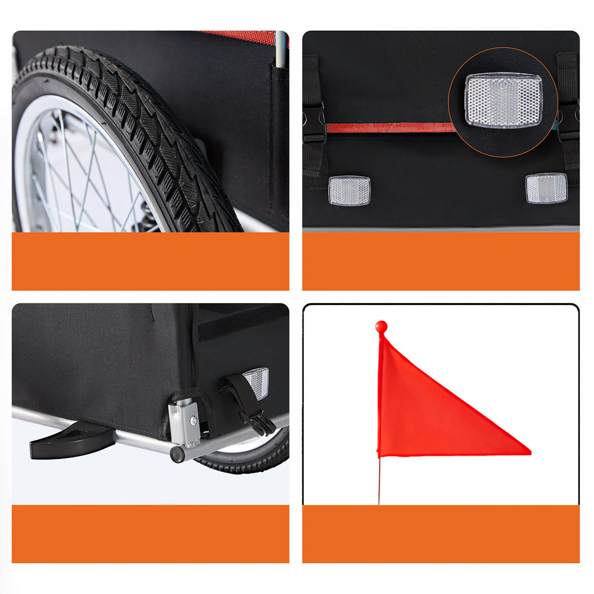 PŘÍVĚS za kolo-nákladní přívěs - různobarevná, kov/textil (124/59/69cm) - Relaxdays