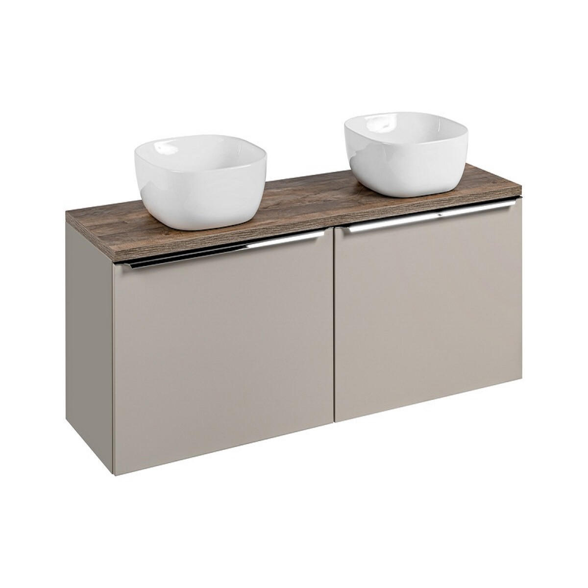 WASCHTISCHKOMBI 5 Teile - Santa Fe Taupe S BM211 in Clay Grau/Santa Fe Vintage Oak - Eichefarben, Holz (160/46/46cm)