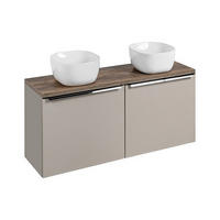 WASCHTISCHKOMBI 5 Teile - Santa Fe Taupe S BM211 in Clay Grau/Santa Fe Vintage Oak - Eichefarben, Holz (160/46/46cm)