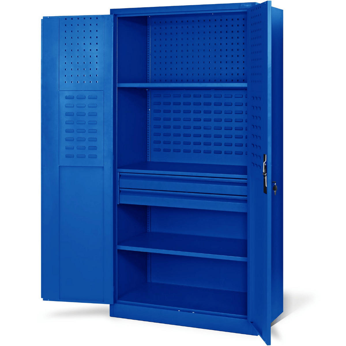WERKZEUGSCHRANK mit Lochwand AESO 185x92x50cm Blau - Blau, Metall (92/185/50cm) - DELUKE