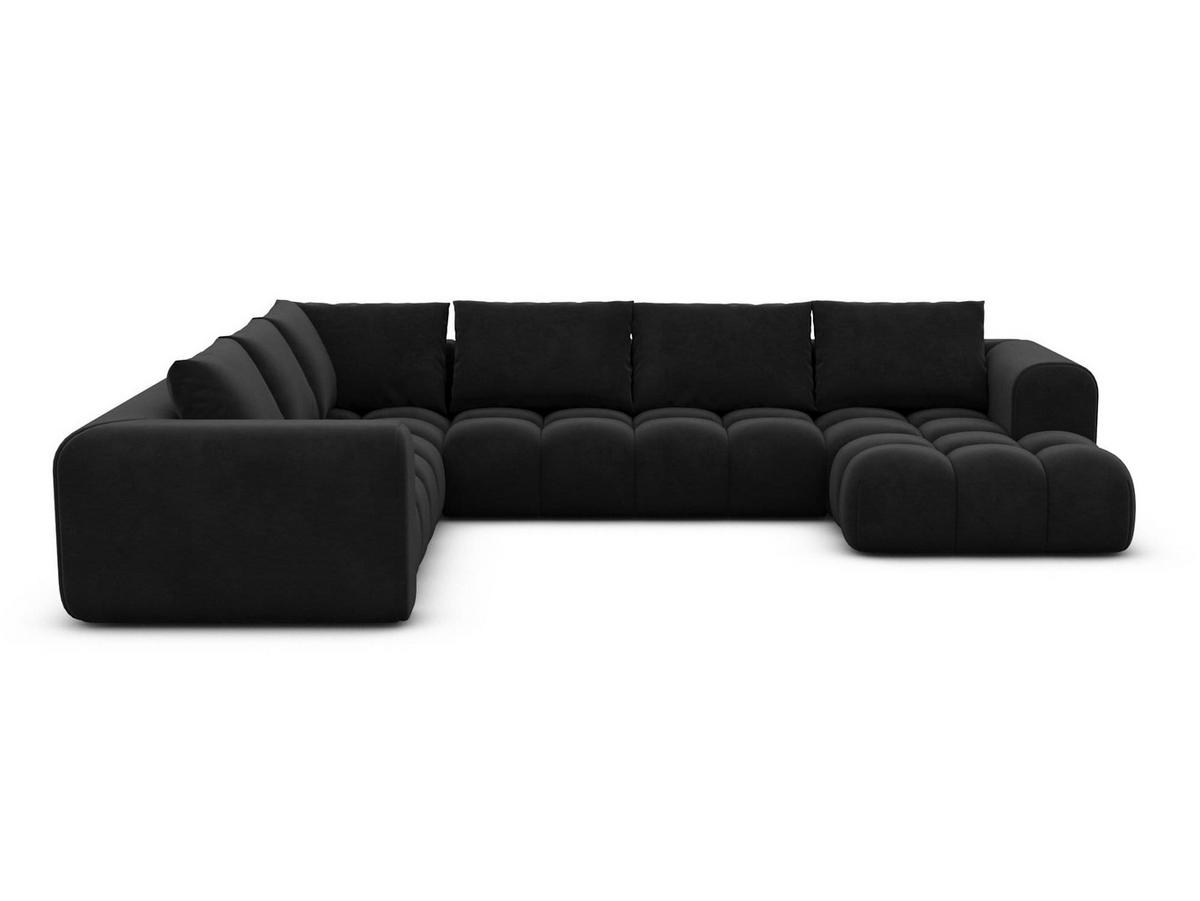 WOHNLANDSCHAFT Casaluna U-Form Schwarz Samtstoff - Schwarz, Kunststoff (338/88/267cm)