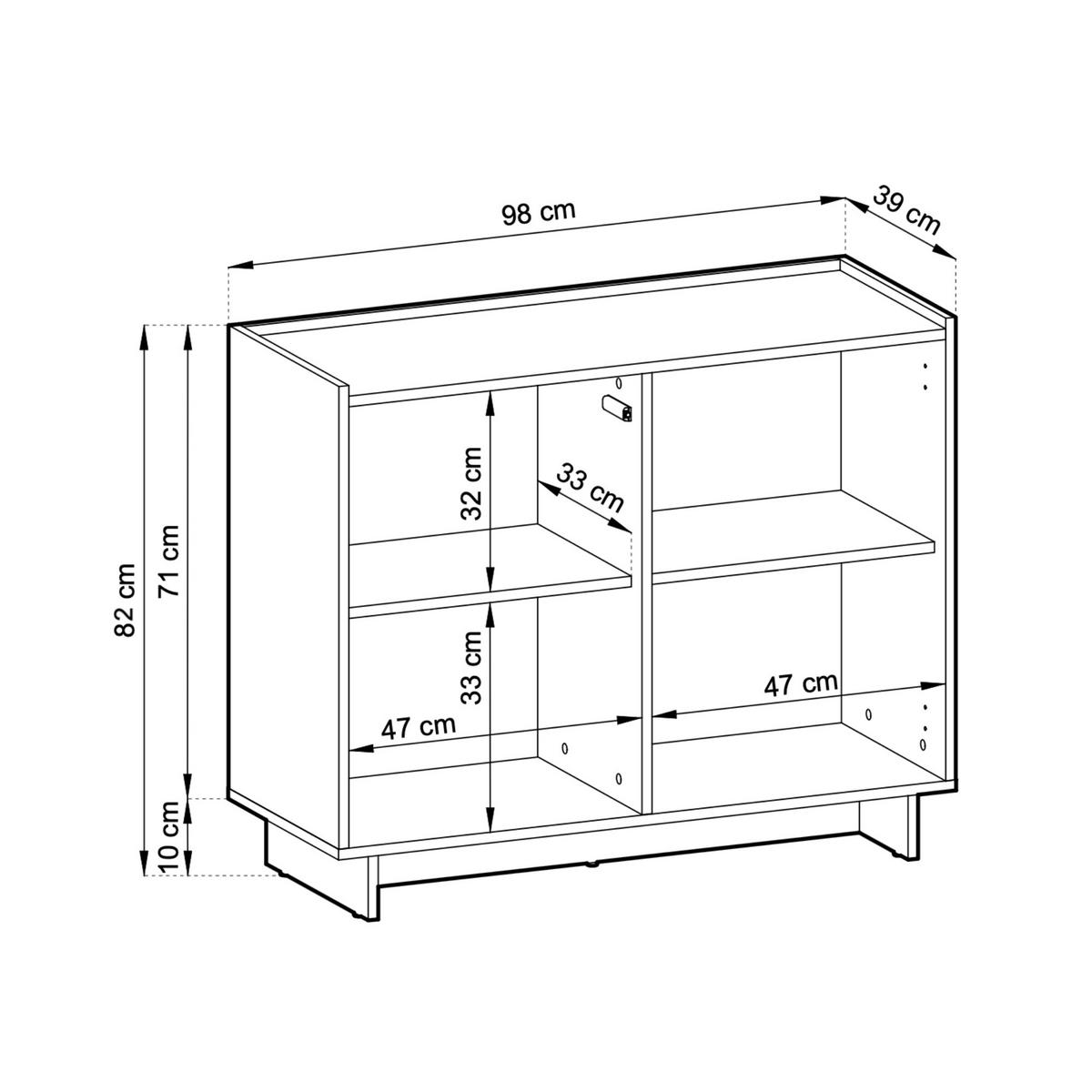 KOMMODE: karamellfarbene Eiche, 98 x 82 x 39 cm - Braun, Holzwerkstoff (98/82/39cm) - 3XE LIVING