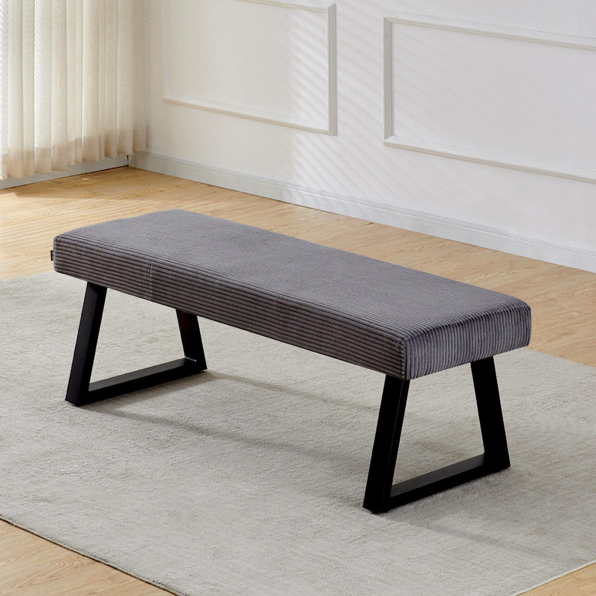 SITZBANK DOLCE - Dunkelgrau, Textil/Metall (140/48/48cm) - B&D Home