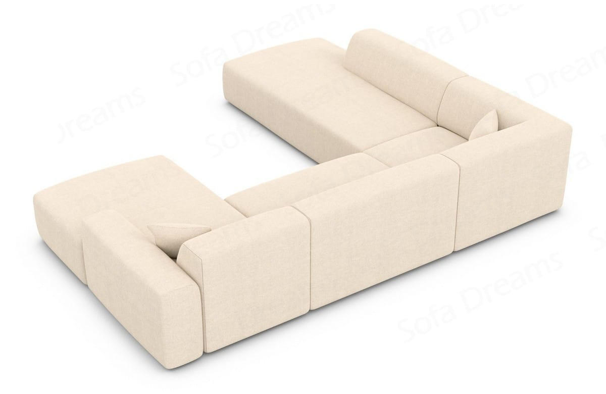 WOHNLANDSCHAFT Genova Beige Strukturstoff - Beige, Kunststoff (326/70/263cm)