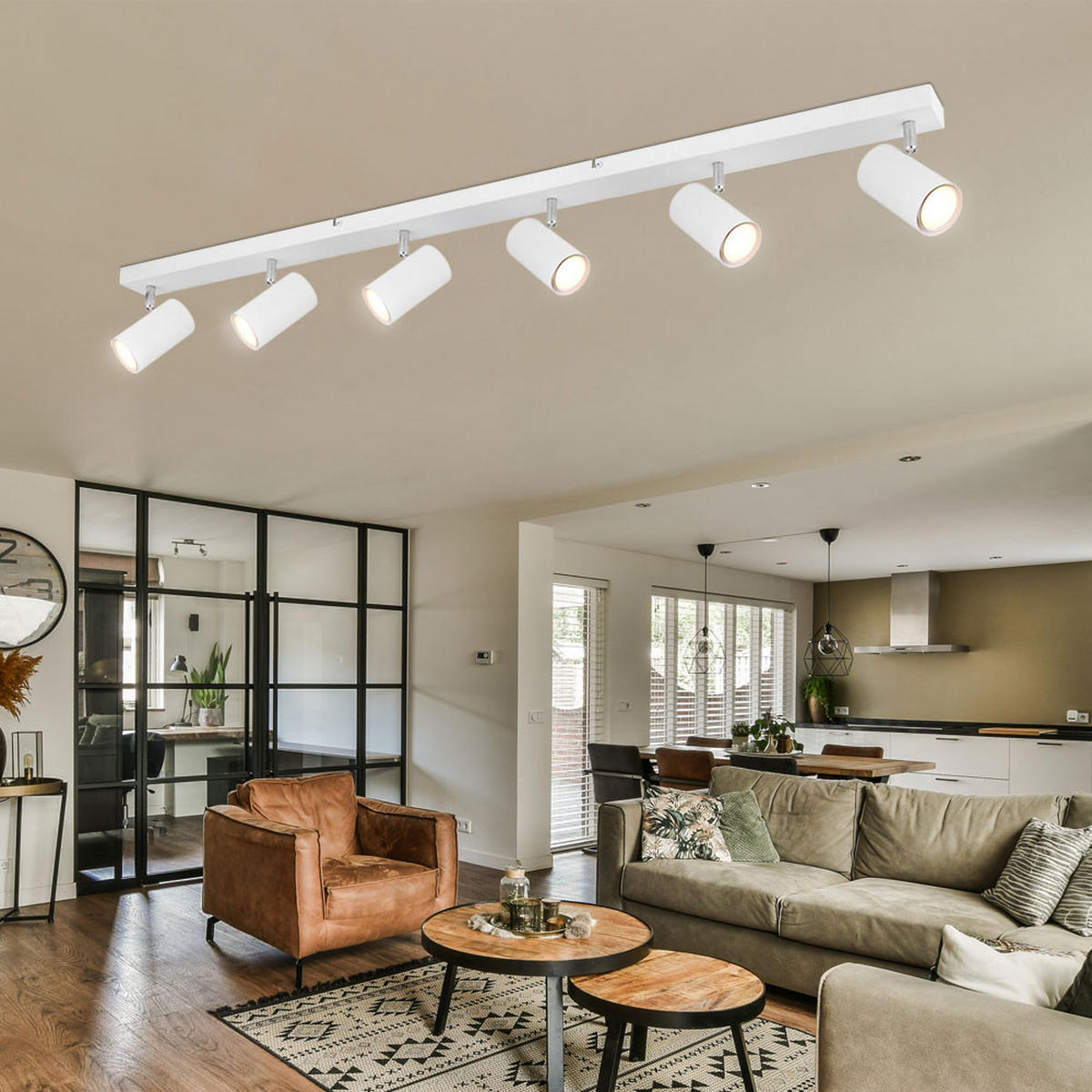 LED DECKENLEUCHTE Metall Weiß 6-flammig - Weiß, Metall (115/6/12cm) - Globo Lighting