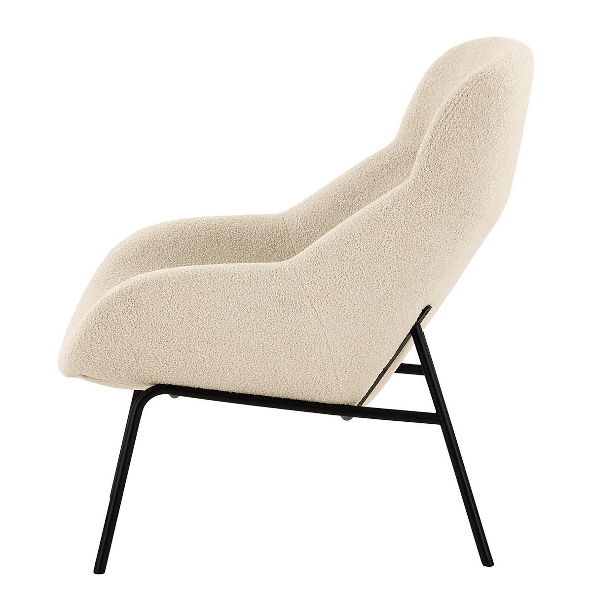 SESSEL - Creme/Schwarz, Textil/Metall (73/102/92cm) - home24