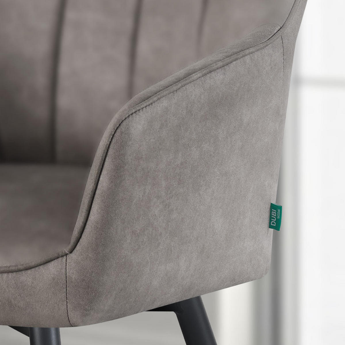 ESSZIMMERSTUHL THOMAS-SANA 2er-Set 4-Fuss-Gestell - Weiß/Grau, Textil (57/85/62cm) - DUBI Möbel