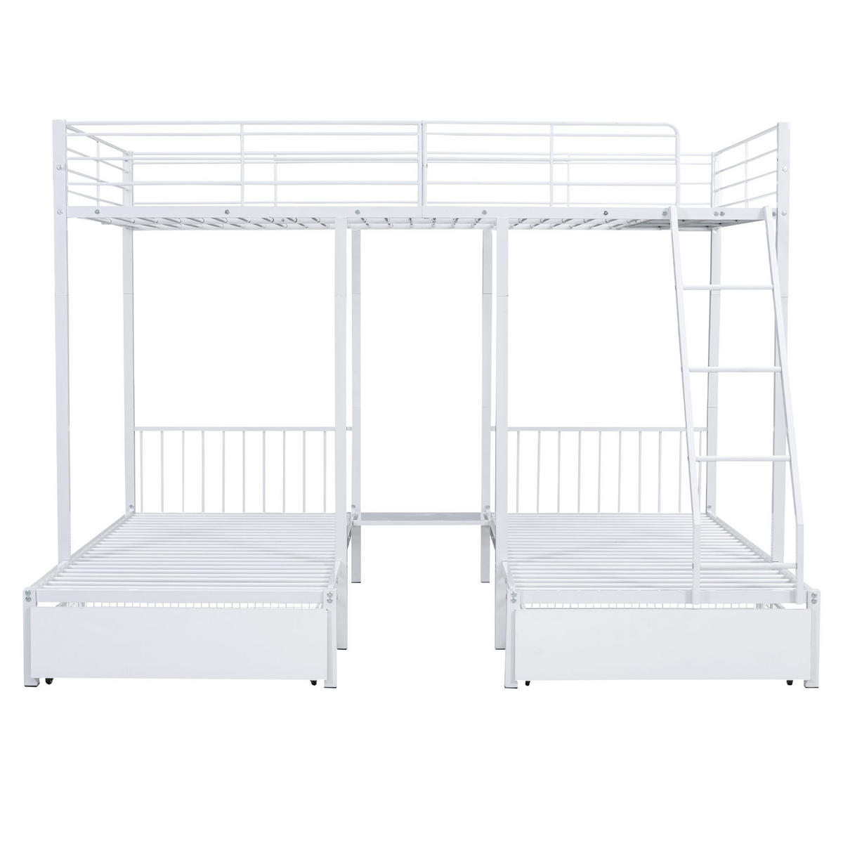 ETAGENBETT 140/200 cm Weiß mit Stauraum und 2 Schubladen - Weiß, Holz (140/200cm) - Oxeza