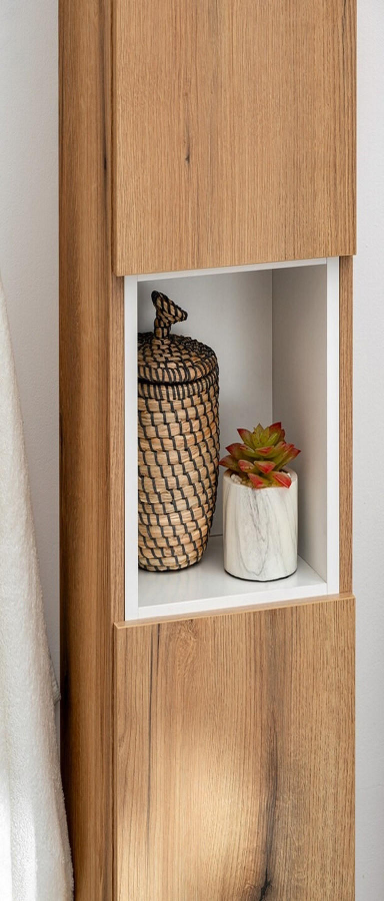 BADMÖBEL-SET 5 Teile - Nova Oak N BM164 in Coast Evoke Oak /Weiß Matt - Eiche Wotan/Weiß, Holz (60/57/40cm)