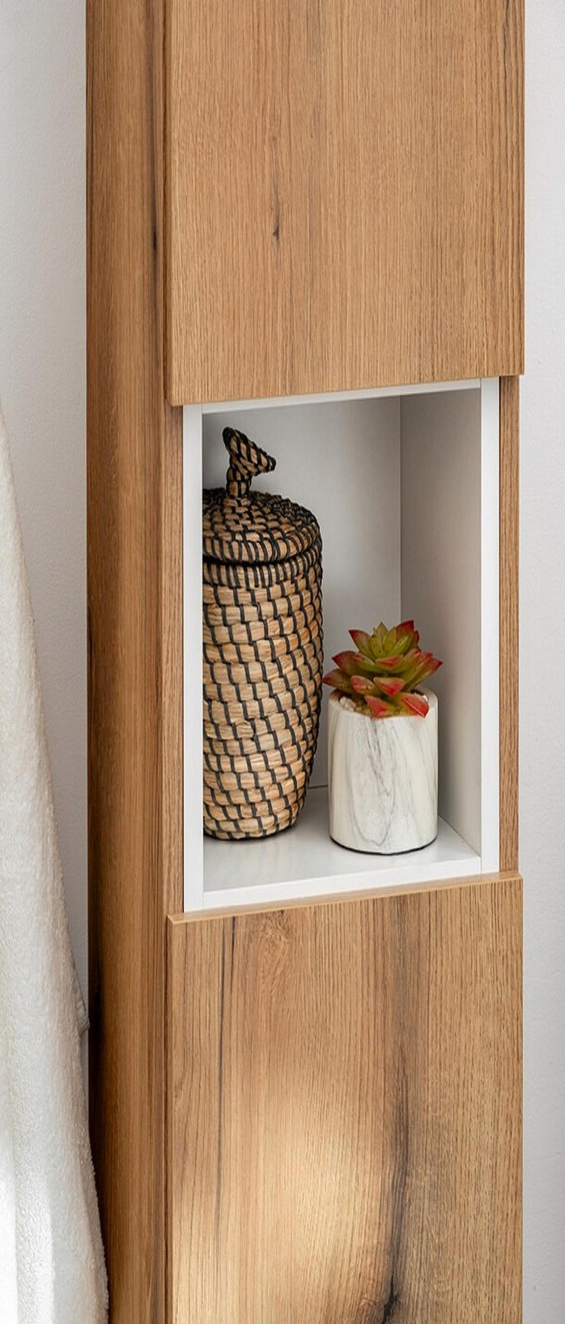 BADMÖBEL-SET 5 Teile - Nova Oak N BM164 in Coast Evoke Oak /Weiß Matt - Eiche Wotan/Weiß, Holz (60/57/40cm)