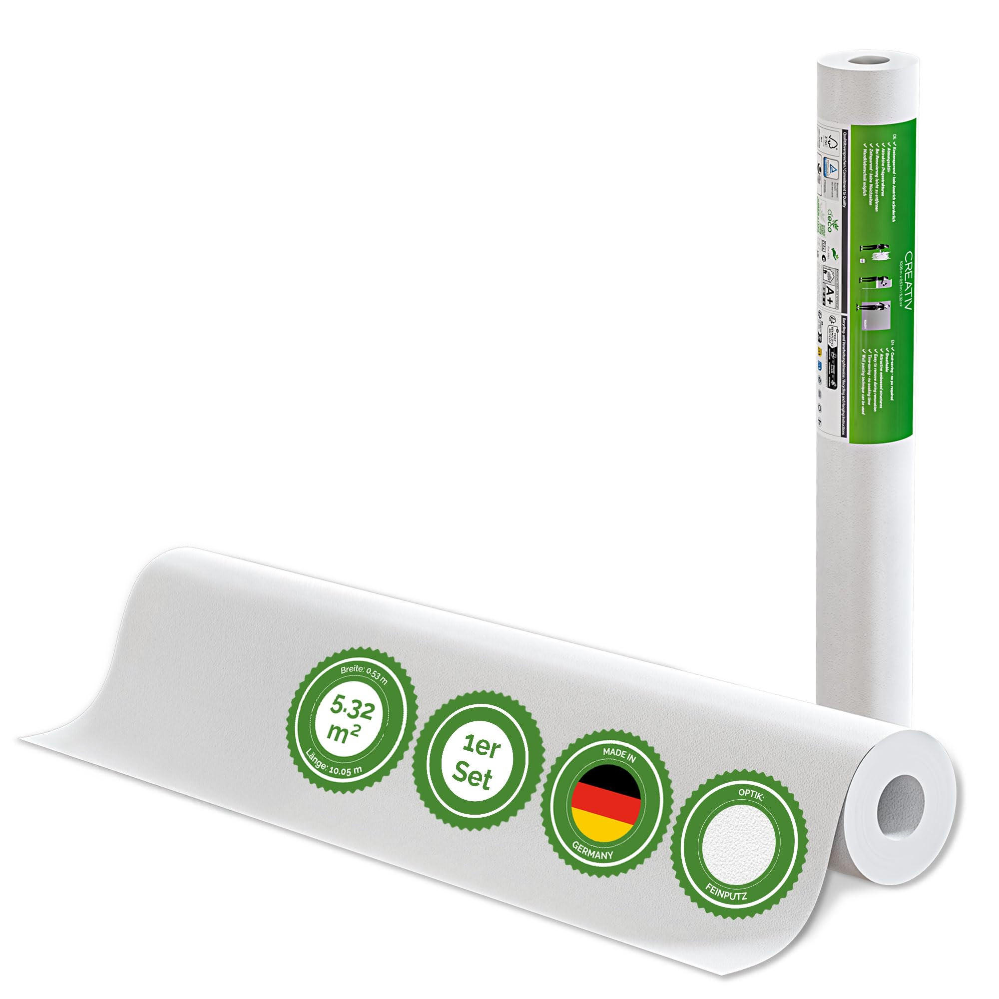VLIESTAPETE Creative Feinputz 10,05 m x 0,53 m - Weiß, Papier (53/10cm)