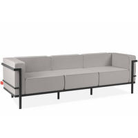 GARTENSOFA TRIGLO 3-Personen, Stahlrahmen, Modern, Dunkelgrau/Hellgrau - Dunkelgrau/Hellgrau, Textil/Metall (229/70/69cm) - KONSIMO®