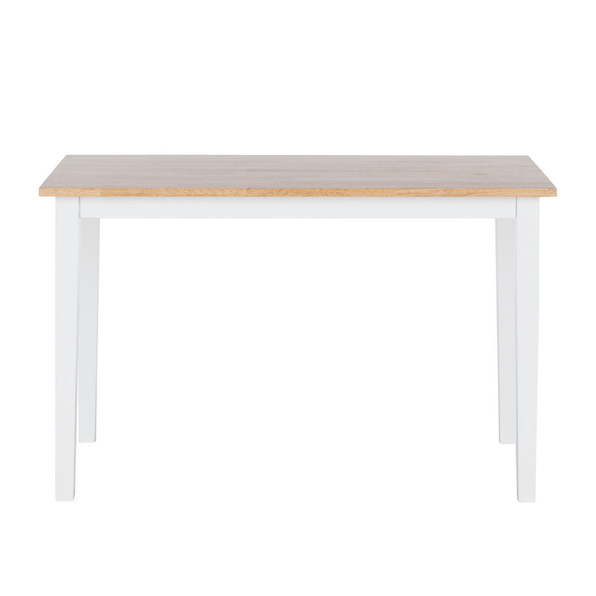 ESSTISCH - Gummibaum teilmassiv - Gummibaum / Weiß - Braun, Holz/Holzwerkstoff (75/120/74cm) - home24