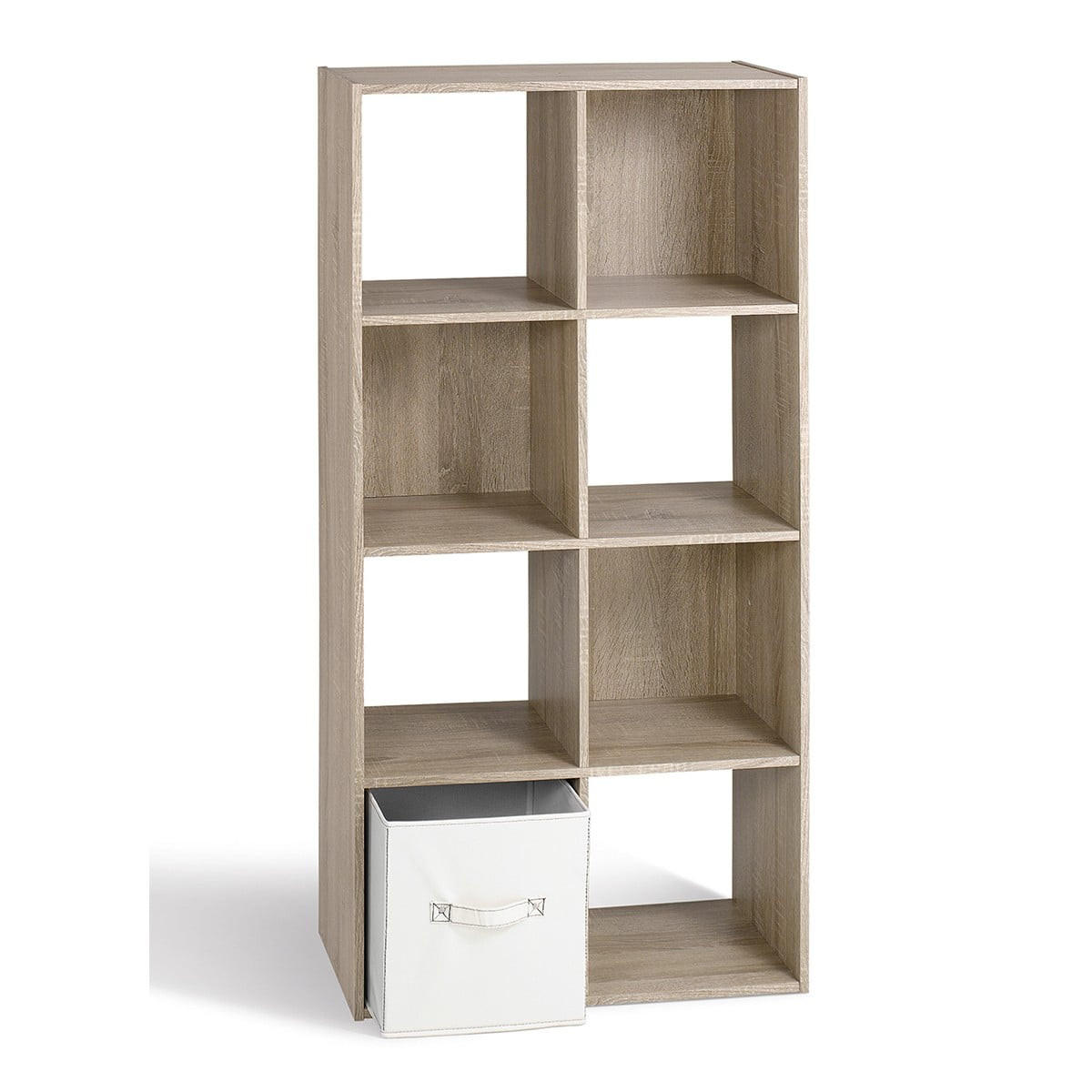 REGAL zur Aufbewahrung mit 8 Fächern - L62 x H123 cm - Eschefarben, Holzwerkstoff (62/123/29.5cm) - Calicosy