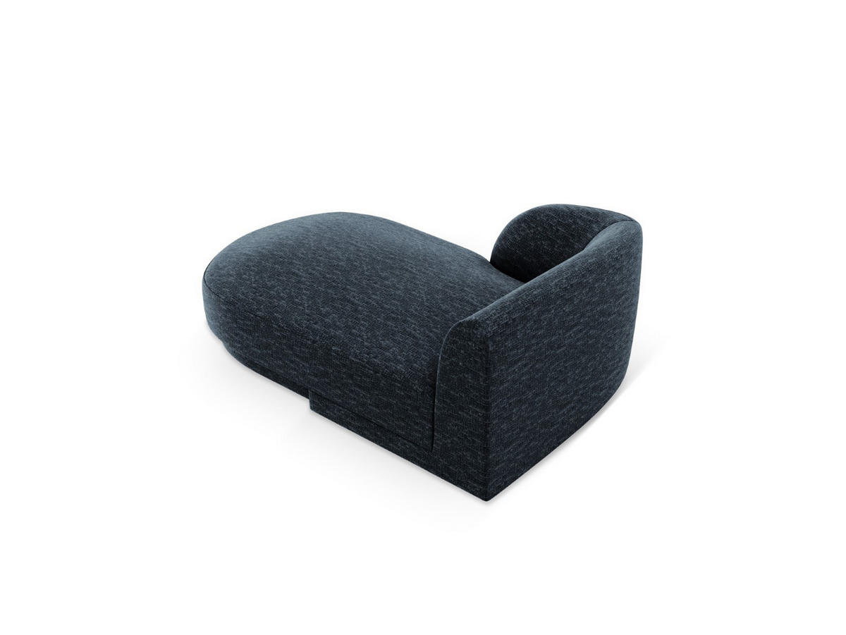 CHAISELONGUE links Miley aus Chenille-Stoff königsblau - Blau, Textil (90/70/156cm) - Micadoni