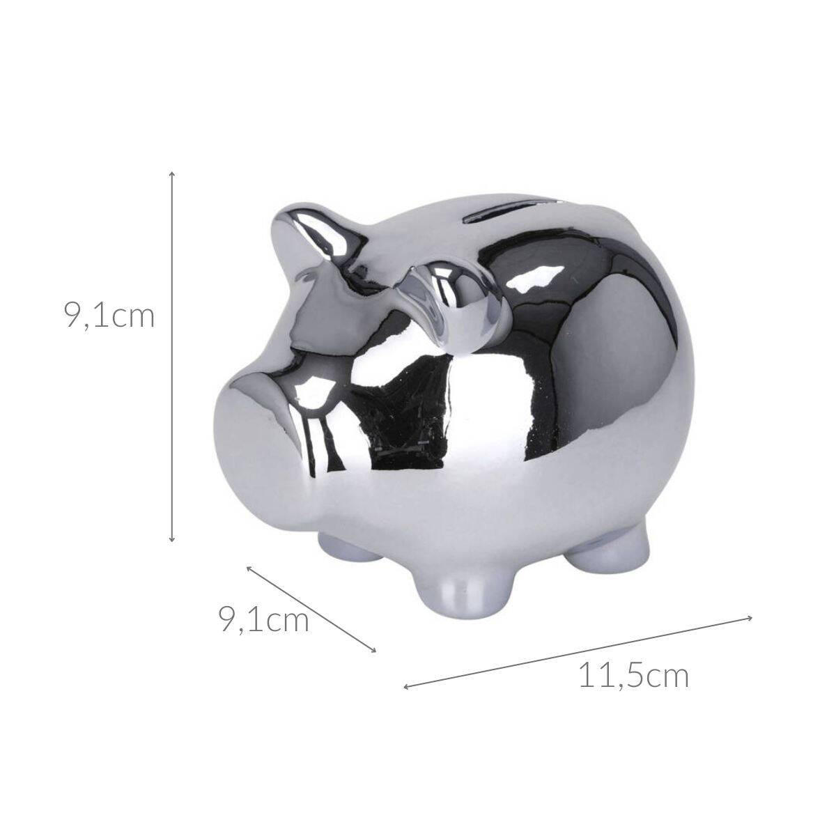 SPARSCHWEIN Keramik 11/9 cm - Silberfarben, Kunststoff (9.1/9.1/11.5cm) - Home Styling Collection