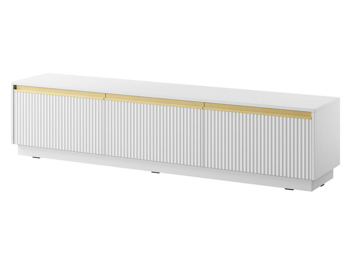 TV-ELEMENT Royal 180 - Goldfarben/Weiß, Holzwerkstoff/Metall (182/42/39cm) - MIRJAN24