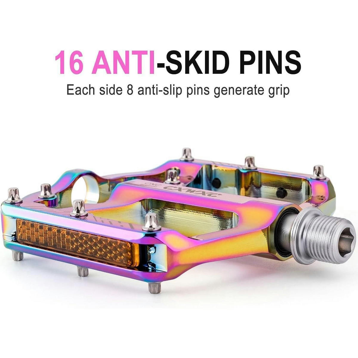 FAHRRADPEDALE 9/16 Zoll CNC Aluminium Regenbogenfarben - Multicolor, Metall (9/2/10cm)