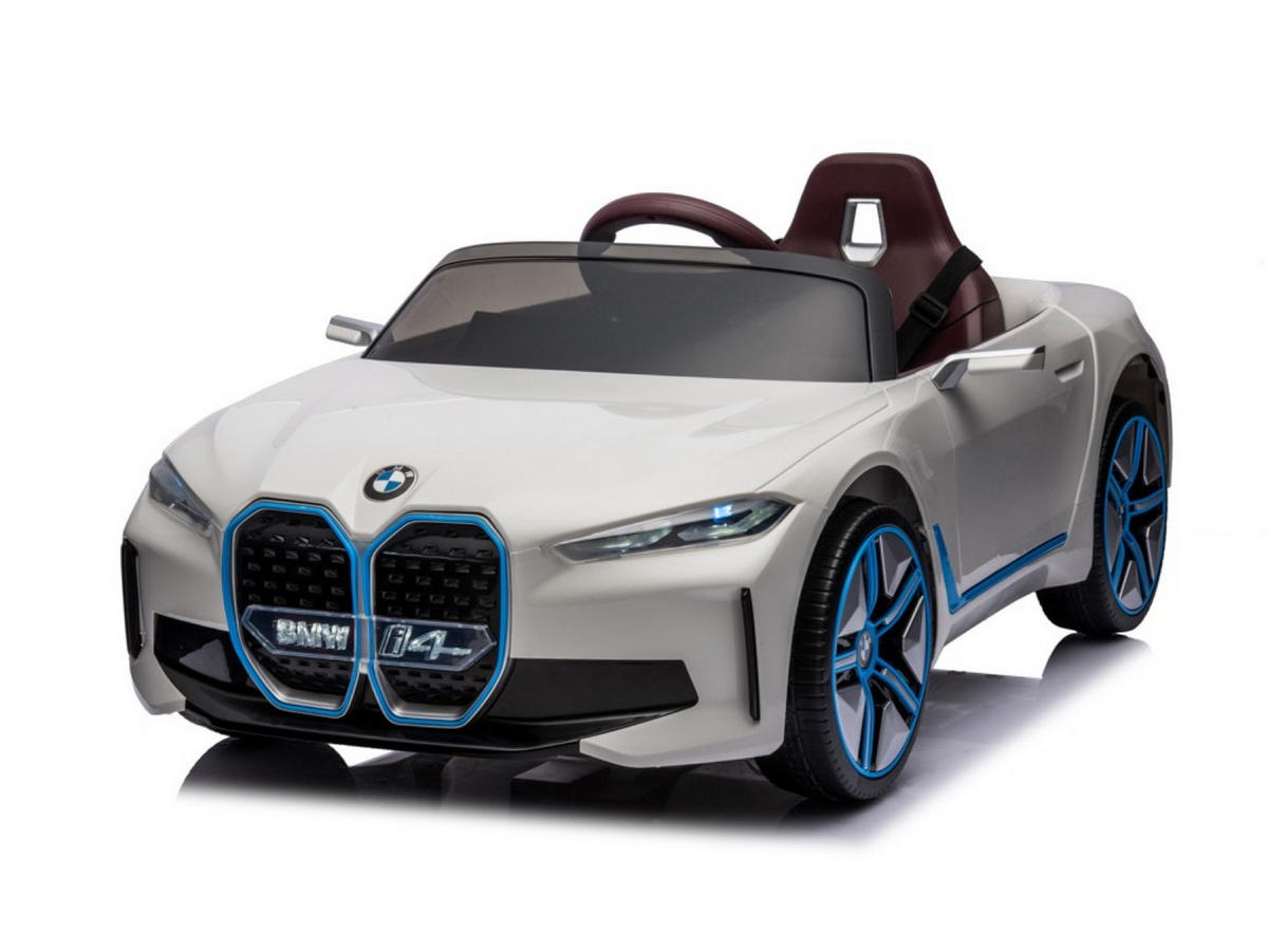 KINDER ELEKTROAUTO BMW i4 weiß - Weiß, Kunststoff (115/67/54cm) - TPFLiving